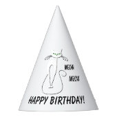 Slinky Black Cat Meow Meow Meow Custom Text Green  Partyhütchen (Vorderseite)