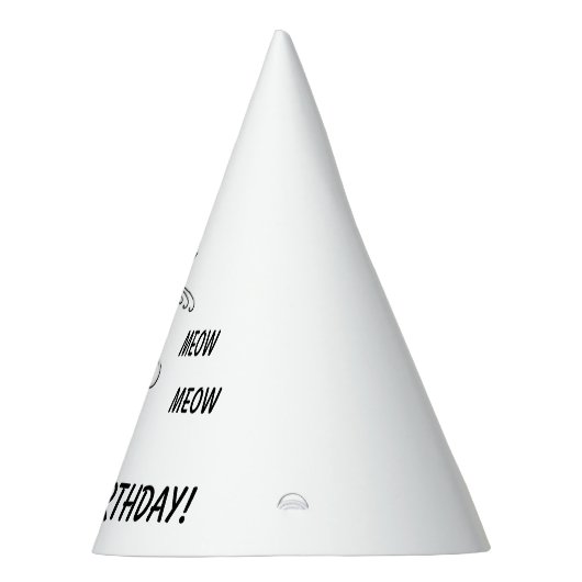 Slinky Black Cat Meow Meow Meow Custom Text Green  Partyhütchen (Rechts)