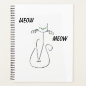 Slinky Black Cat Meow Meow Meow Custom Text Green Planer (Vorderseite)