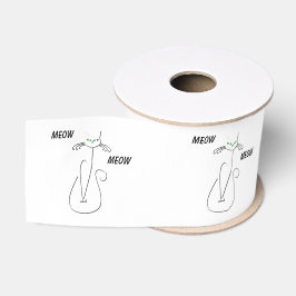Slinky Black Cat Meow Meow Meow Custom Text Green  Ripsband