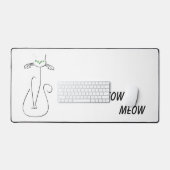 Slinky Black Cat Meow Meow Meow Custom Text Green  Schreibtischunterlage (Tastatur & Maus)