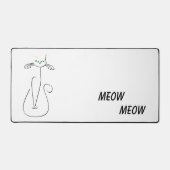 Slinky Black Cat Meow Meow Meow Custom Text Green  Schreibtischunterlage (Vorderseite)