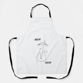 Slinky Black Cat Meow Meow Meow Custom Text Green Schürze (Vorderseite)