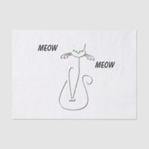 Slinky Black Cat Meow Meow Meow Custom Text Green