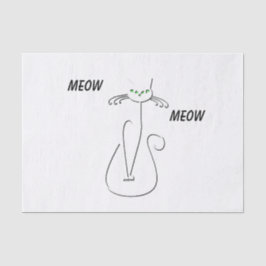 Slinky Black Cat Meow Meow Meow Custom Text Green  Seidenpapier