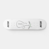Slinky Black Cat Meow Meow Meow Custom Text Green  Skateboard (Horizontal)