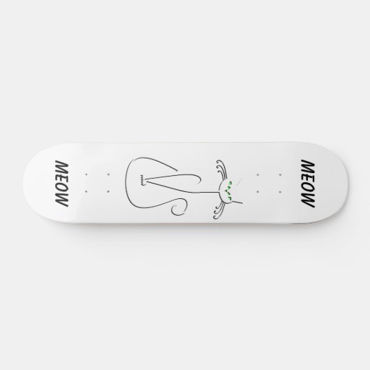Slinky Black Cat Meow Meow Meow Custom Text Green Skateboard (Horizontal)