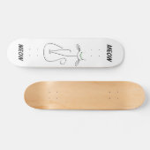 Slinky Black Cat Meow Meow Meow Custom Text Green Skateboard (Horizontal)