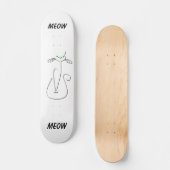 Slinky Black Cat Meow Meow Meow Custom Text Green  Skateboard (Vorderseite)