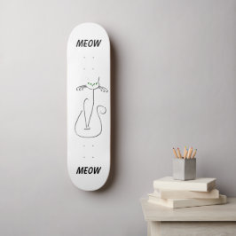 Slinky Black Cat Meow Meow Meow Custom Text Green  Skateboard