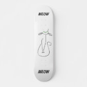 Slinky Black Cat Meow Meow Meow Custom Text Green  Skateboard (Vorne)