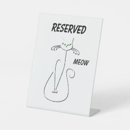 Slinky Black Cat Meow Meow Meow Custom Text Green  Sockelschild