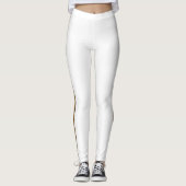 Slinky Leopard Fur Trendy Side Strip auf Weiß Leggings (Vorderseite)