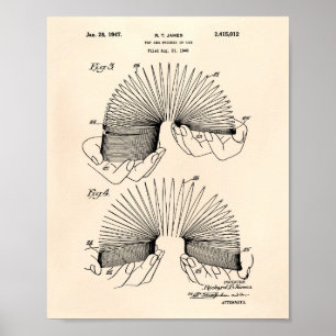 Slinky Spielzeug 1946 Patent Kunst - Altes Papier Poster