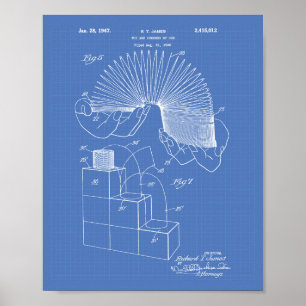 Slinky-Spielzeug 1946 Patentkunst - Blaupause Poster