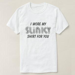 Slinky-Spielzeug altmodisch lustig schwarz-weiß T-Shirt