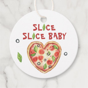 Slip Baby Pizza - Aquarell Babydusche Geschenkanhänger