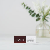 Slip Red White Monogram Stylist Business Card Mini Visitenkarte (Stehend Vorderseite)