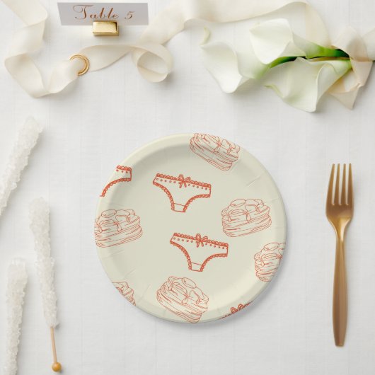 Slip und Pfannkuchen Pappteller (Hochzeit)
