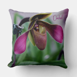 Slipper Orchid Macro Kissen
