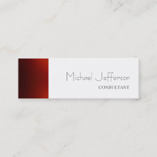Slipper Schlicht Red White Beruflich Business Card Mini Visitenkarte