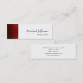 Slipper Schlicht Red White Beruflich Business Card Mini Visitenkarte (Vorne/Hinten)