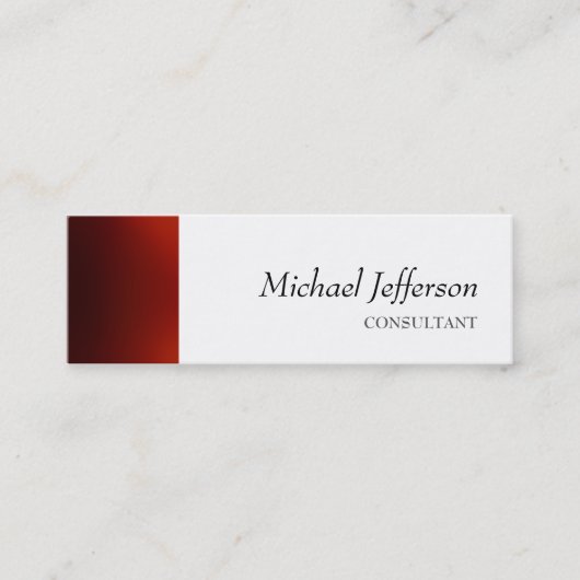 Slipper Schlicht Red White Beruflich Business Card Mini Visitenkarte (Vorderseite)