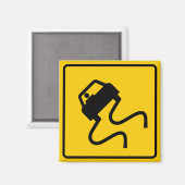 Slippery beim Schilden der Nassautobahn Magnet (Vorderseite/Rückseite)