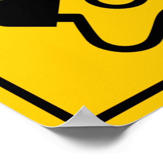 Slippery beim Schilden der Nassautobahn Poster (Ecke)