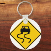 Slippery beim Schilden der Nassautobahn Schlüsselanhänger (Vorderseite)