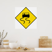 Slippery Road Sign Poster (Küche)