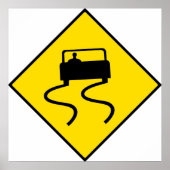 Slippery Road Sign Poster (Vorne)