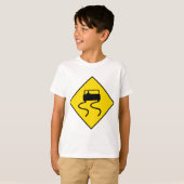 Slippery Road Sign T-Shirt (Vorne ganz)