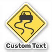 Slippery Road, wenn Nass Aufkleber (Vorderseite)