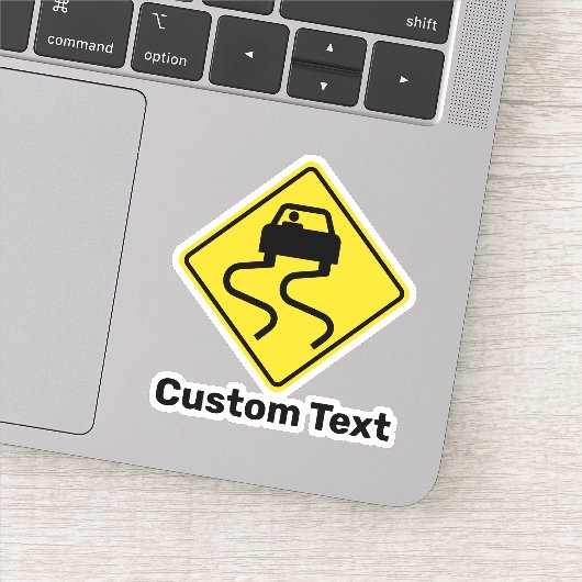 Slippery Road, wenn Nass Aufkleber (Detail)