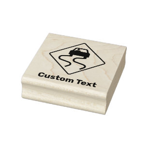 Slippery Road, wenn Nass Gummistempel