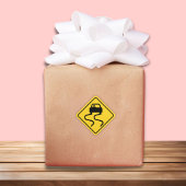 Slippery Road, wenn Nass Quadratischer Aufkleber