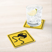 Slippery Road, wenn Nass Rechteckiger Pappuntersetzer (Vor Ort)