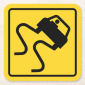 Slippery Road, wenn Nass Rechteckiger Pappuntersetzer (Vorderseite)