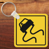 Slippery Road, wenn Nass Schlüsselanhänger (Vorderseite)