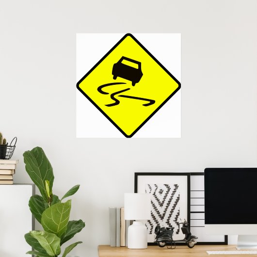 Slippery When Net Road Traffic Schild Australia Ca (Heimbüro)