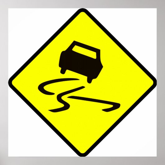 Slippery When Net Road Traffic Schild Australia Ca (Vorne)