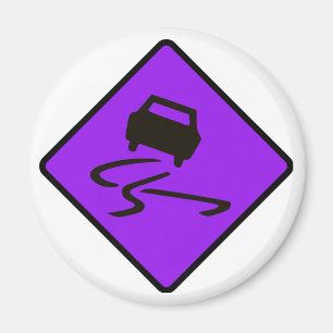 Slippery When Net Road Traffic Schild Australia Ca Magnet