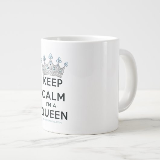 SlipperyJoe Behalte Calm Queen Königsschmuck Jumbo-Tasse (Vorderseite Rechts)