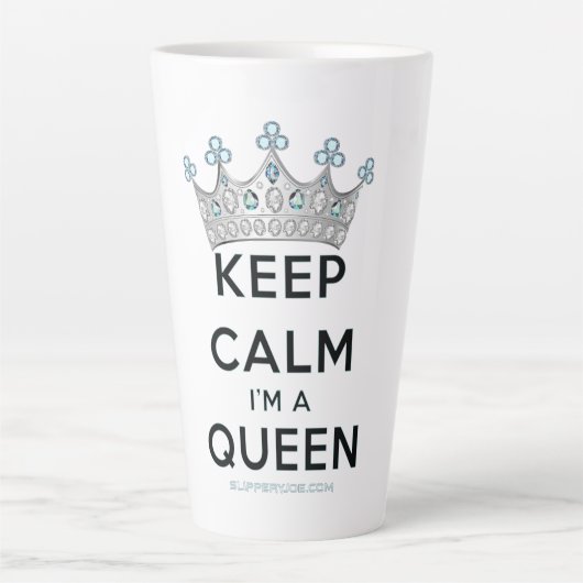 SlipperyJoe Behalte Calm Queen Königsschmuck Milchtasse (Vorderseite)
