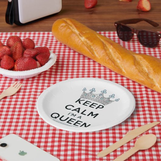 SlipperyJoe Behalte Calm Queen Königsschmuck Pappteller (Picknick)