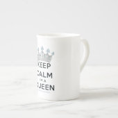 SlipperyJoe Behalte Calm Queen Königsschmuck Porzellantasse (Vorderseite Rechts)