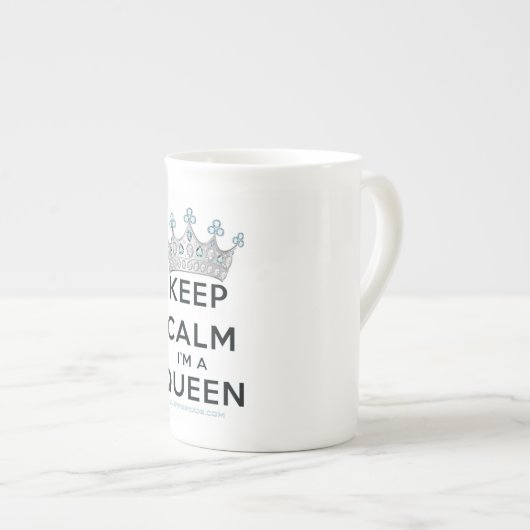 SlipperyJoe Behalte Calm Queen Königsschmuck Porzellantasse (Vorderseite Rechts)