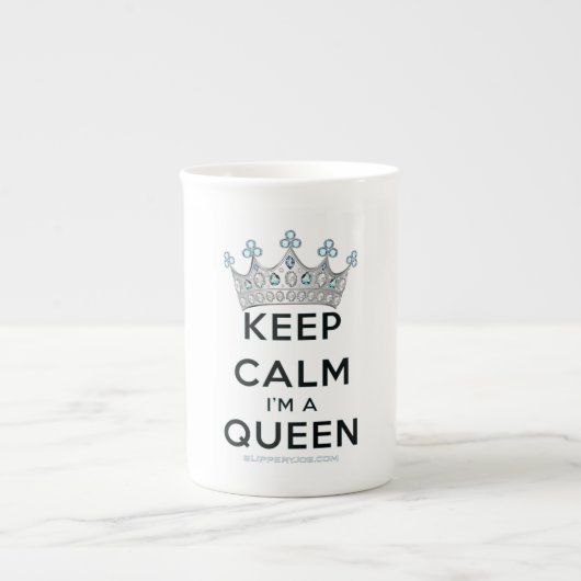 SlipperyJoe Behalte Calm Queen Königsschmuck Porzellantasse (Vorderseite)