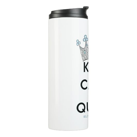 SlipperyJoe Behalte Calm Queen Königsschmuck Thermosbecher (Nach links gedreht)